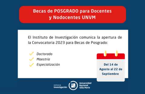 Becas de Posgrado para Docentes y Nodocentes UNVM | Instituto de ...