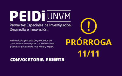 Prórroga para la presentación de proyectos especiales PEIDi UNVM – Convocatoria 2024