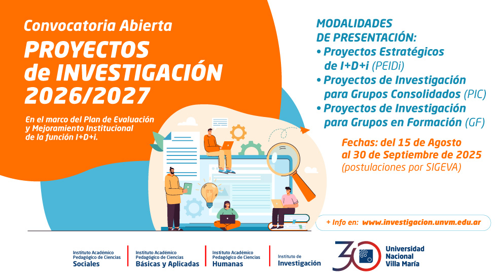 Convocatoria abierta para presentar Proyectos de Investigación 2026-2027