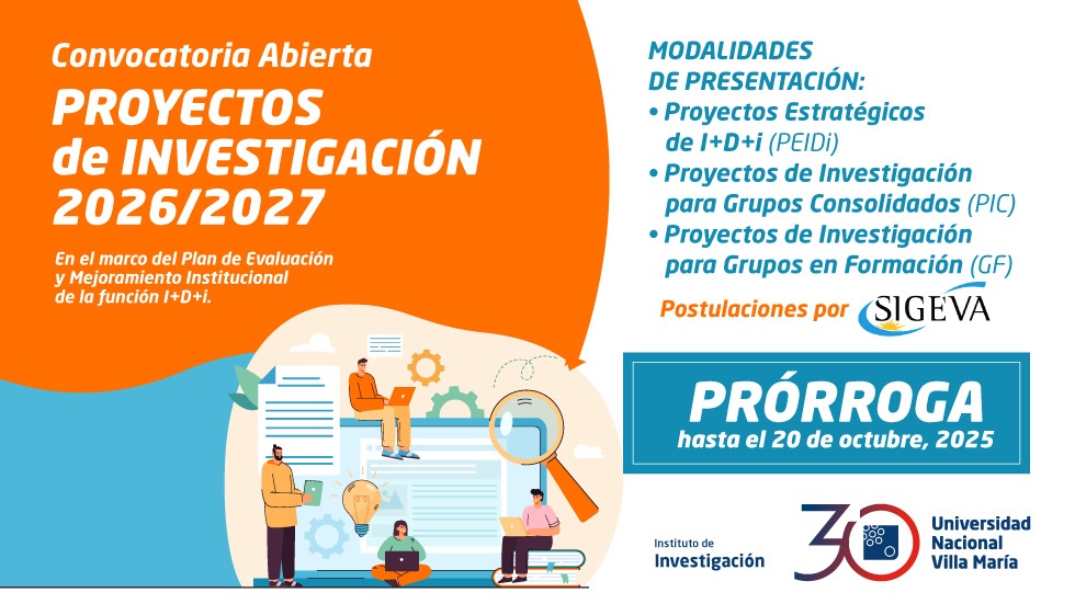 Prórroga para la presentación a Proyectos de Investigación 2026/2027